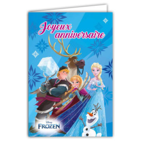 Carte d'Anniversaire La Reine des Neiges - Disney Frozen avec Enveloppe