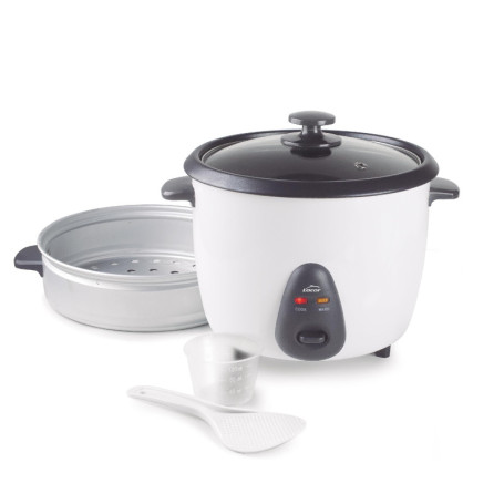 Cuiseur à Riz Électrique LACOR 1L avec Couvercle en Verre et Panier Vapeur