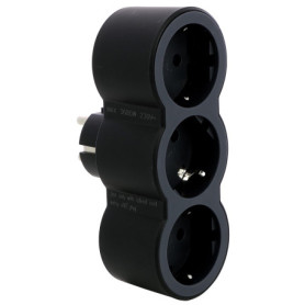 Multiprise Legrand 3 Prises 2P+T Horizontale Noir/Gris
