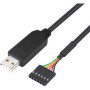 Câble USB vers TTL FTDI 5V - Adaptateur Série 6 Broches Noir 1m