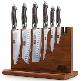 HOSHANHO Ensemble de 7 Couteaux de Cuisine en Acier Inoxydable Japonais