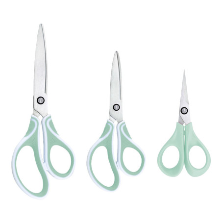 Set de Ciseaux Vaessen Creative - 3 Pièces Ergonomiques pour Bricolage et Scrapbooking