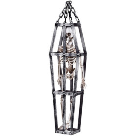 Décoration Suspendue Squelette en Cage Noir pour Halloween