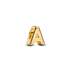 Charm Mini Lettre A en Argent Sterling et Or 14 Carats - PANDORA