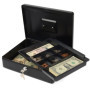 Caisse à monnaie verrouillable en métal Carl avec plateau à billets - Noir
