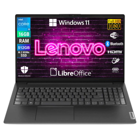 Lenovo IdeaPad V15 G4 IRU - Ordinateur Portable 15,6" FHD, Intel Core i5, 16 Go RAM, 512 Go SSD