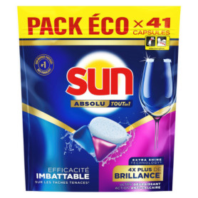 Pastilles Lave-Vaisselle Sun Absolu Brillance - 41 Lavages Efficaces