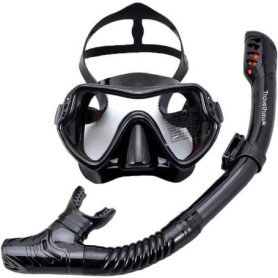 Kit de Plongée TravelHawk Noir avec Masque et Tuba Anti-Buée
