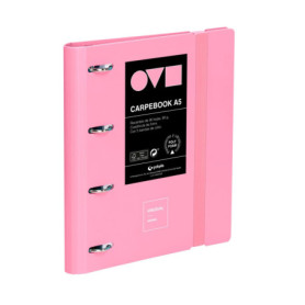 Classeur A4 Grafoplás à 4 Anneaux en Polyfoam Rose - Idéal pour Fournitures Scolaires