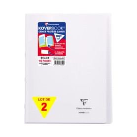 Lot de 2 Cahiers Agrafés Koverbook Clairefontaine - 24x32 cm, 96 Pages Petits Carreaux