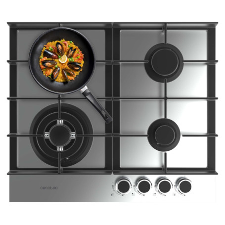 Plaque de Cuisson à Gaz Cecotec Bolero Squad G 4400F Inox avec 4 Foyers