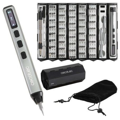 Cecotec Tournevis Électrique Précision 5000 Infinity - Kit de 128 Pièces avec Embouts et Étui