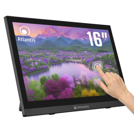 Moniteur Tactile Atlantis 16 pouces Full HD avec Protection en Verre