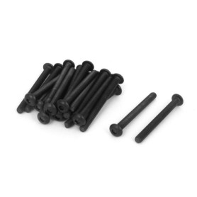 Vis Hexagonale Creuse M4 en Acier Allié - 20 Pièces Noires
