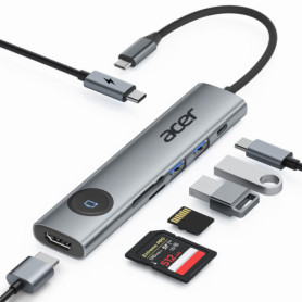Acer Hub USB C 7-en-1 avec HDMI 4K et Lecteur de Carte