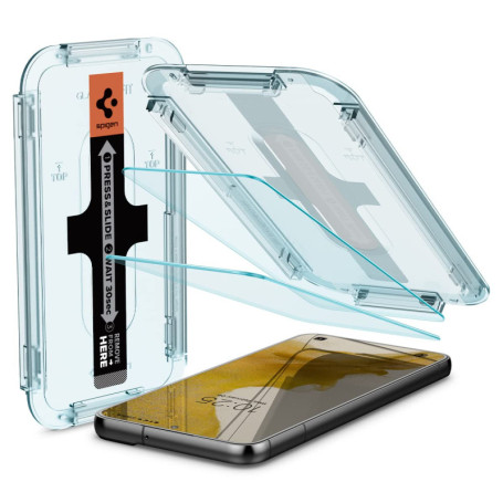 Spigen Glas.tR EZ Fit Verre Trempé pour Samsung Galaxy S22 - 2 Pièces, Protection 9H