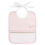 Bavoir Doux à Broder Motif Losanges Rose pour Bébé - Made in Italy
