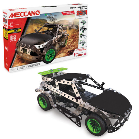 Coffret de Construction Meccano Mountain Rally 25 en 1 - 390 pièces et Moteur