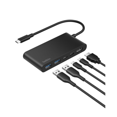 Hub USB-C Belkin 5 Ports avec HDMI 4K et Power Delivery 100W - Noir