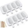 Moules à Glace en Silicone JIELUO - 2 Pcs avec 50 Bâtonnets