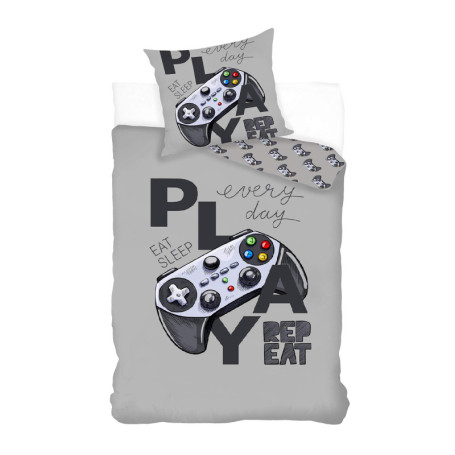 Parure de lit Gamer 100% Coton - Housse de Couette et Taie d'Oreiller
