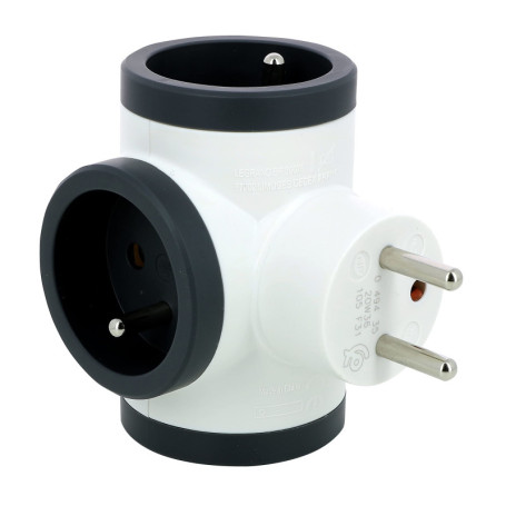 Adaptateur Prise d'Alimentation Legrand 16A - Blanc et Gris Foncé