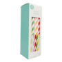 Lot de 100 pailles en papier multicolores pour fêtes