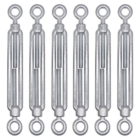 Lot de 6 tendeurs de câble M6 réglables en acier galvanisé