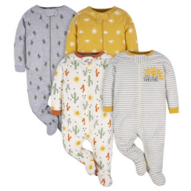 Lot de 4 grenouillères pour garçons Gerber - Confort et sécurité