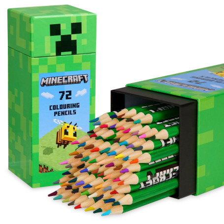 Coffret de 72 Crayons de Couleur Minecraft - Idéal pour Coloriage Enfant