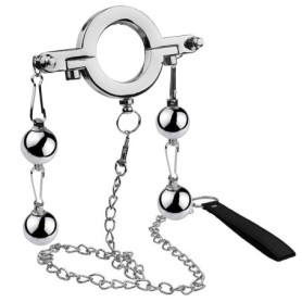 Pince lestée Bondage Masters pour pénis et testicules avec laisse amovible