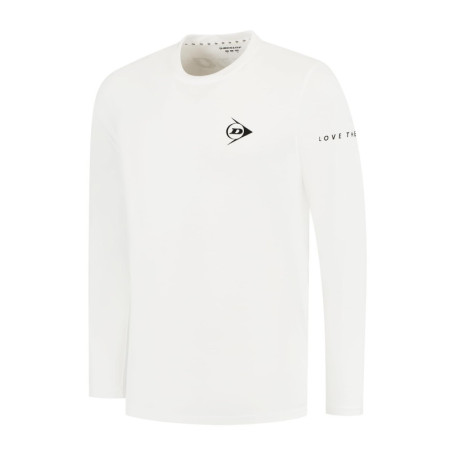 Maillot de Tennis DUNLOP Essentials à Manches Longues - Blanc/Noir - XS Mixte
