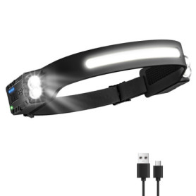 Lampe Frontale Rechargeable LED Ultra Puissante Oderra - 8 Modes et Capteur de Mouvement