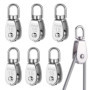 Set de 6 Poulies en Acier Inoxydable M15 avec Crochet Rotatif