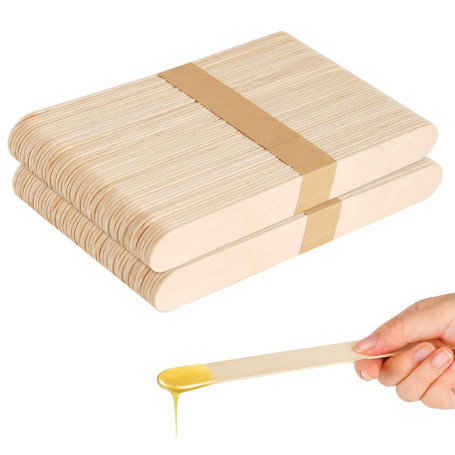 Spatules en Bois pour Épilation - 100 Pièces Applicateurs Cire Naturels