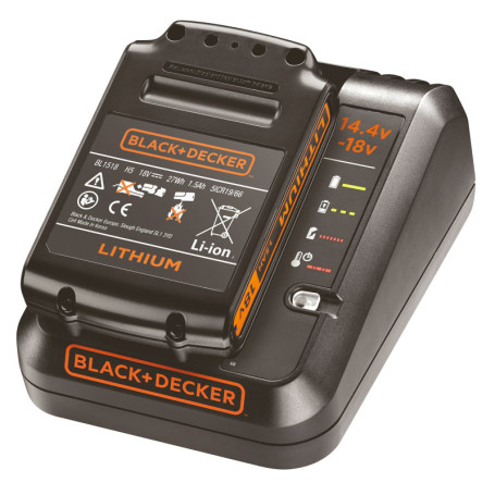 Chargeur BLACK+DECKER 18V avec Batterie Lithium-ion 1,5 Ah