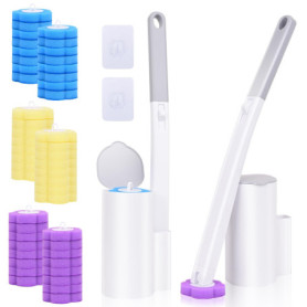 Behiruch Set de 2 Brosses WC avec Recharges et Support Pratique