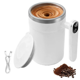 Tasse à Café Automatique en Acier Inoxydable avec Affichage de Température - 400 ml
