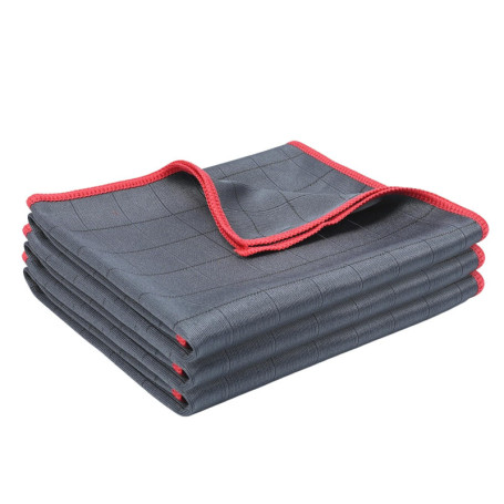 Lot de 3 Chiffons Vitre Carehabi en Microfibre et Carbone - Nettoyage Sans Trace