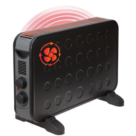 Chauffage Électrique Mobile Brollux BT2K avec Ventilateur - 2000W, Thermostat Noir