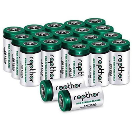 Batterie Lithium Rapthor CR123A 3V 1650mAh pour Appareils Photo et Lampes