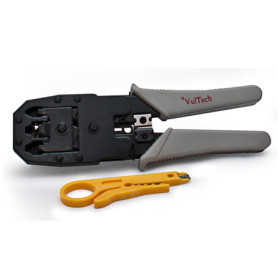 Vultech CRI-01 Pince à Sertir et Dénudeur pour Câbles RJ45/RJ11/RJ12