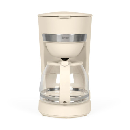 Cafetière Électrique Livoo DOD200C - 12 Tasses, 1,25L, Blanc Cassé