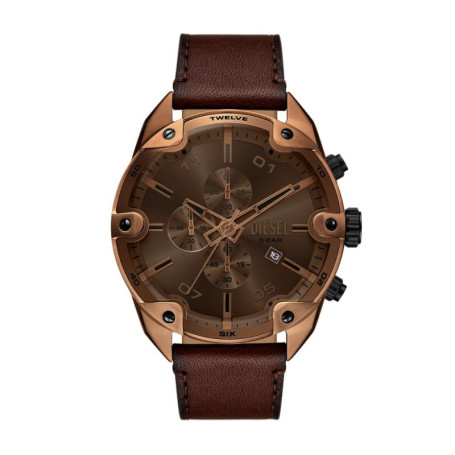 Montre Diesel Homme Chronographe en Cuir Marron - DZ4698