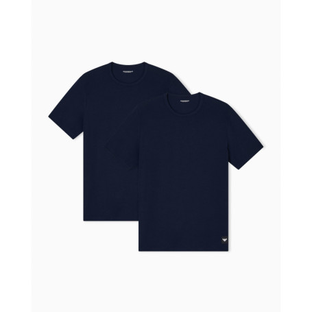 Lot de 2 T-Shirts Emporio Armani pour Homme - Col Rond Bleu Taille S