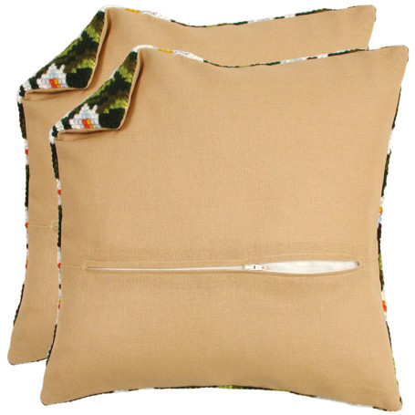 Kit de Broderie Vervaco - Dos de Coussin Beige 45x45 cm avec Fermeture Éclair