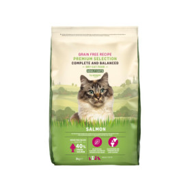 Aliment pour chat adultes sans céréales au saumon frais - 3kg