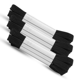 Pack de Lacets Plats Noir pour Baskets - 3 unités de 100 cm
