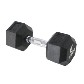Haltère Hexagonal 10 kg en Caoutchouc pour Entraînement Fitness