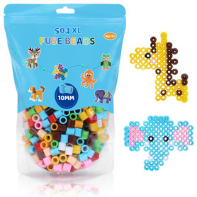 Pack Créatif de Perles à Repasser VynyQoo - 504 Perles Colorées avec Patrons et Papiers